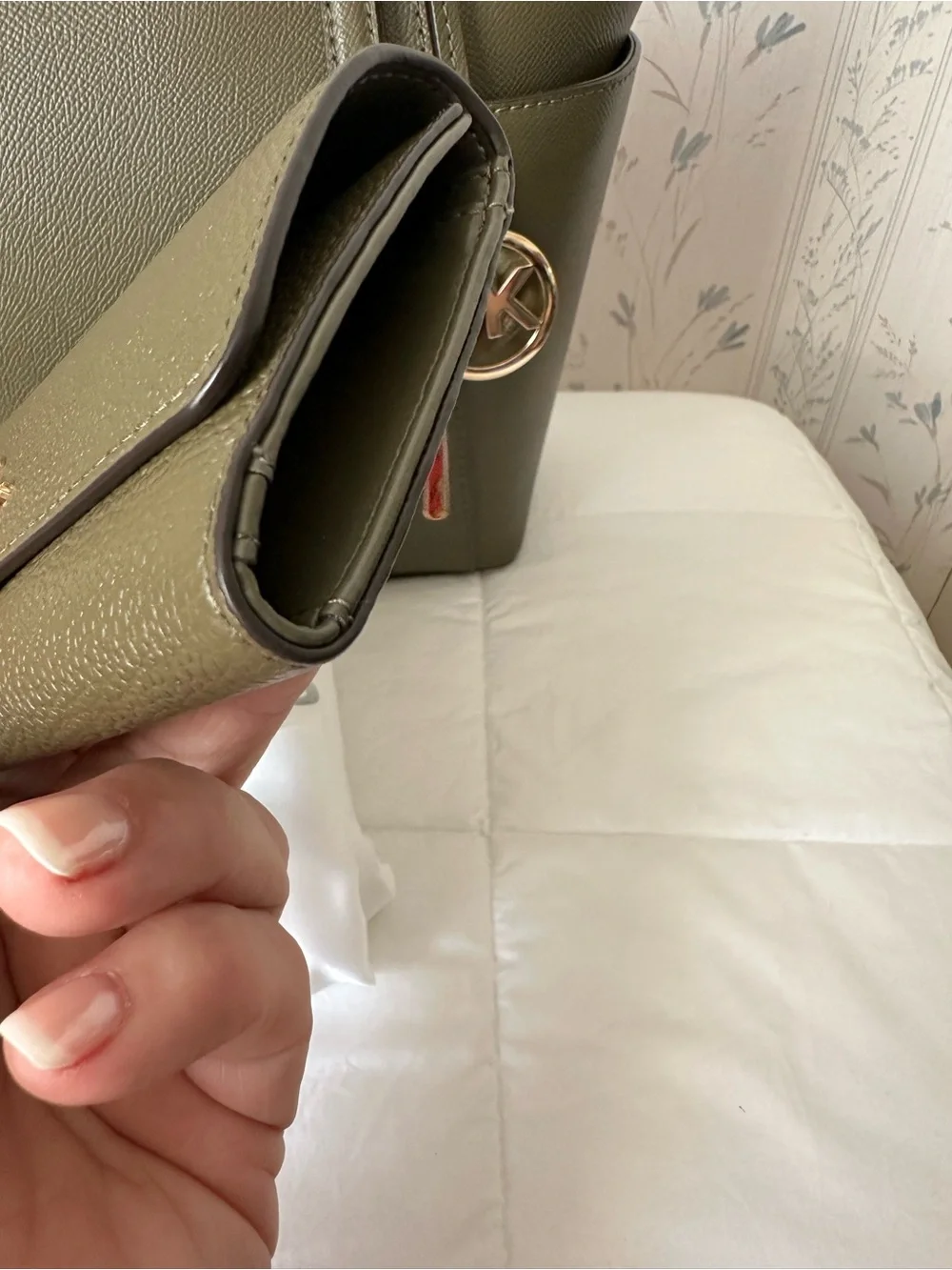 Michael Kors Olive Saffiano Leather Tote with Matching Wallet